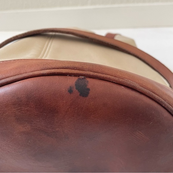 Vintage Coach Spectator Drawstring Duffle Shoulder Bag Brown Cream RARE - Picture 5 of 13